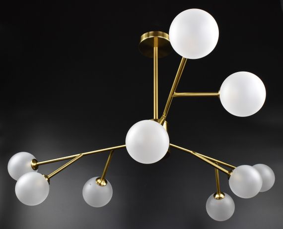 Люстра стельова на 9 лампочок 27067 Латунь 42-72х110х110 см. | Зображення 1