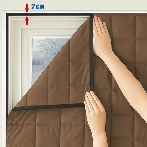 Зимова термо-штора на двері (магнітна) Карамель P 110*225 см | Зображення 8