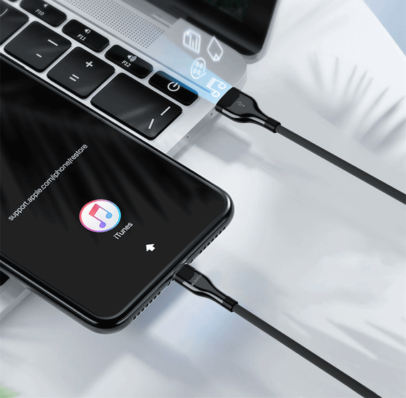 USB кабель Kaku KSC-223 USB - Lightning 1.2m с подсветкой - Black | Зображення 4