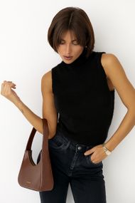 Жіноча жилетка із альпаки - чорний цвет, ONE SIZE (є розміри)