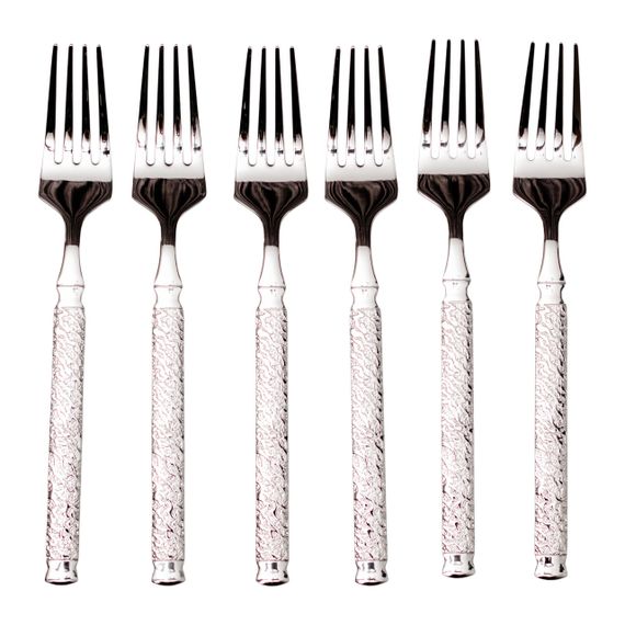 Набір десертних виделок 6 штук з нержавіючої сталі 15,5 (см) Срібло HP-8-36 | Зображення 1