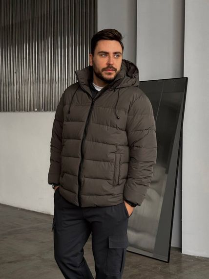 Чоловіча демісезонна куртка з капюшоном хакі, що відстібається RD426