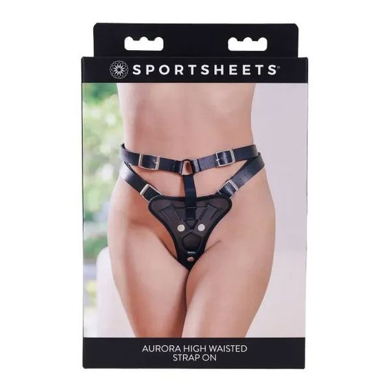Трусики для страпонів Sportsheets Aurora High Waisted чорні sexstyle | Зображення 3