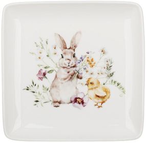 Тарілки порцелянові "Spring Story", набір 4 квадратні тарілки 15х15см