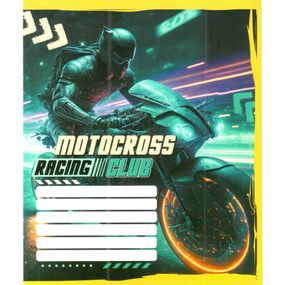 Тетрадь ученическая "Мотокрос" 012-500103K-5 в клетку, 12 листов (959050)