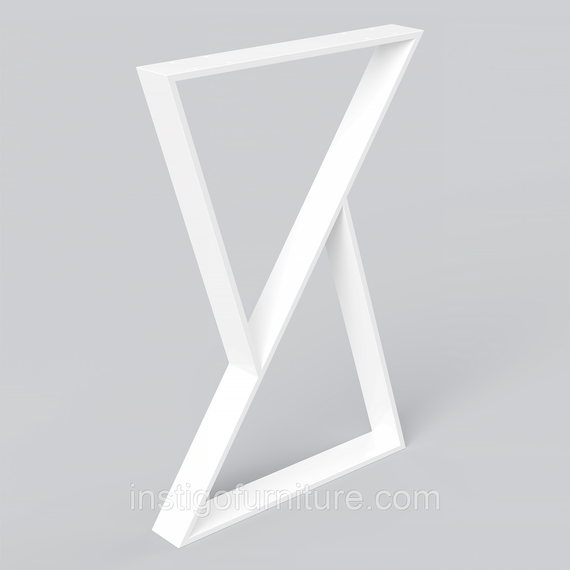 Комплект опор для стола из металла 500×70mm, H=730mm (профильная труба: 70x11mm) Белый | Зображення 1