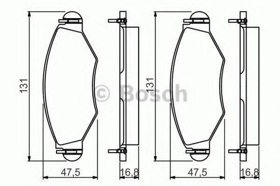 Колодка гальм. диск. PEUGEOT 206 передн. (вир-во Bosch) BOSCH 0986495244 на PEUGEOT 206 Наклонная задняя часть (2A/C)