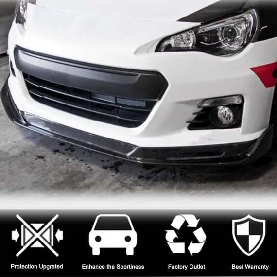 Накладка на передній бампер Lip (Карбон) для Subaru BRZ 2012-2021 рр | Зображення 1