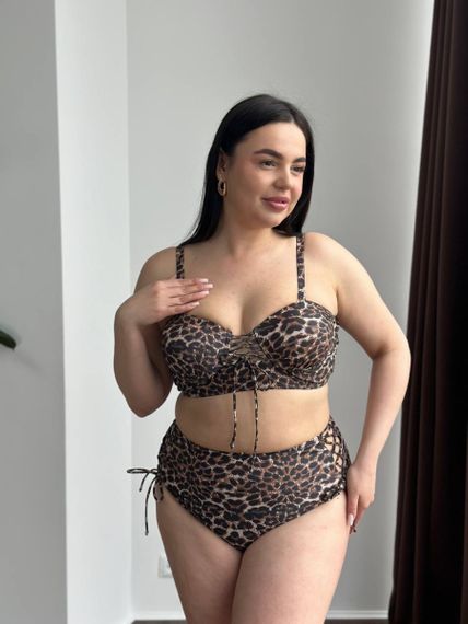 Леопардовий купальник PLUS SIZE з поролоновою чашкою | Зображення 3