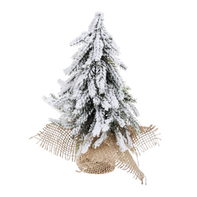 BONA DI Елка декоративная заснеженная в джутовом мешочке, 20см