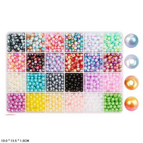 Набор для творчества "Бисер" 1199-86 бусины, резинка, пластиковая коробка