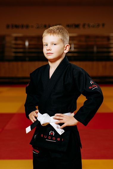 Чорне дитяче кімоно для хлопчиків, джиу-джитсу, TM BUDOGI, зріст 120 см, щільність 350 гр/м.кв. | Зображення 3