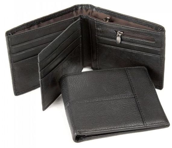 Кожаное мужское портмоне Tiding Bag, черный | Зображення 1