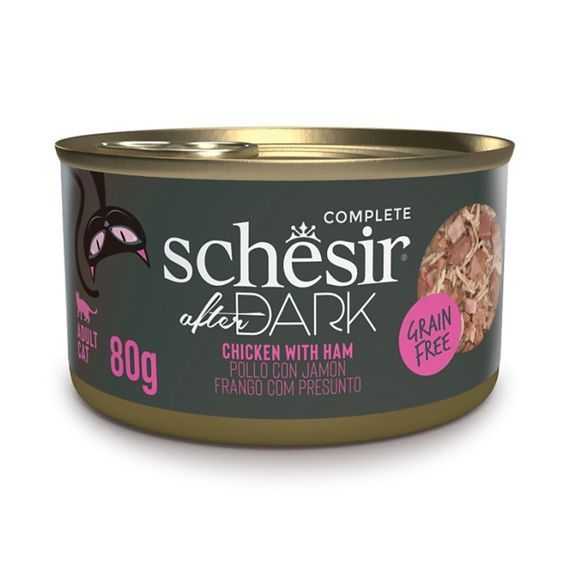 Вологий корм для котів з куркою та шинкою Schesir After Dark Chicken With Ham, 80 гр
