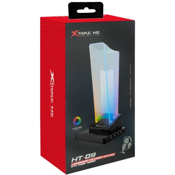Підставка для гарнітури XTRIKE ME RGB 4xUSB2.0 HUB, USB кабель 1,5м,чорна | Зображення 4