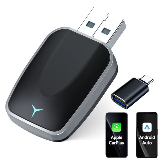 Адаптер бездротовий для Apple CarPlay та Android Auto USB 5G WiFi Bluetooth