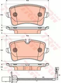 Колодки гальмівні дискові AUDI A6 2.0-3.0 2011-, A8 2.0-6.3 09- задн.  TRW (GDB1902)