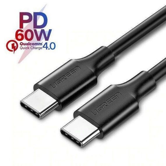 Дата кабель Type-C - Type-C 1.0m US286 3A Black Ugreen (50997) | Зображення 1