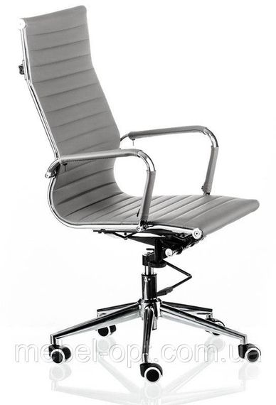 Крісло Solano artlеath сіре, репліка крісла Eames Style HB Ribbed Office Chair EA 119 | Зображення 5
