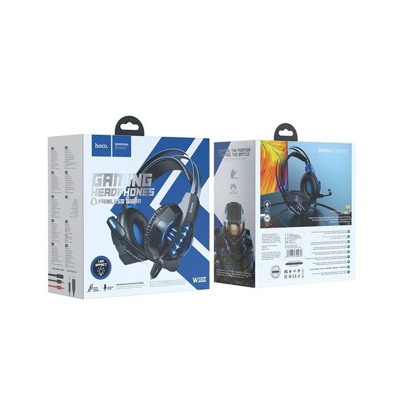 Навушники Hoco W102 Cool tour gaming headphones Blue | Зображення 1