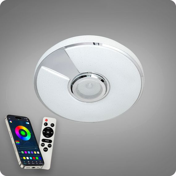 Люстра світлодіодна 517 Dlight RGB з пультом і  колонкою 70Вт Білий (02150) | Зображення 6