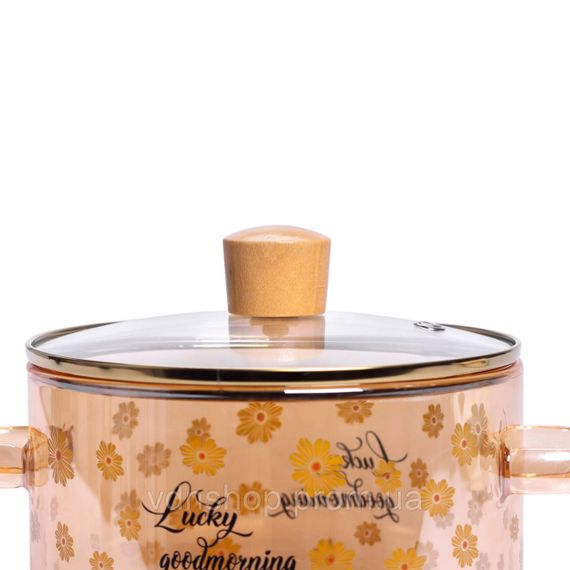 Скляна каструля прозора з кришкою 1.5 (л) жаростійка HP-33-2 | Зображення 2