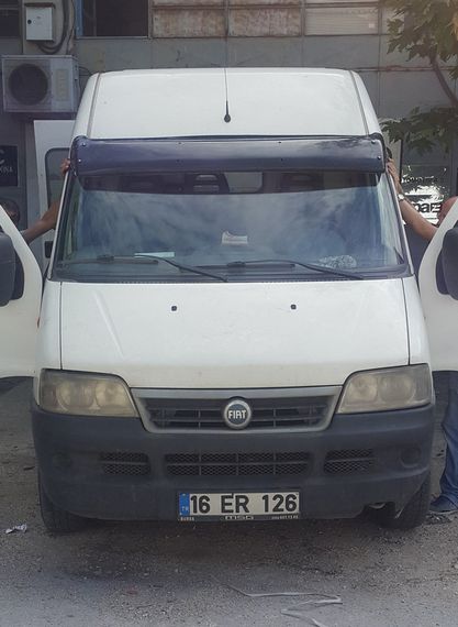 Козырек на лобовое стекло (черный глянец, 5мм) для Fiat Ducato 1995-2006 гг | Зображення 4