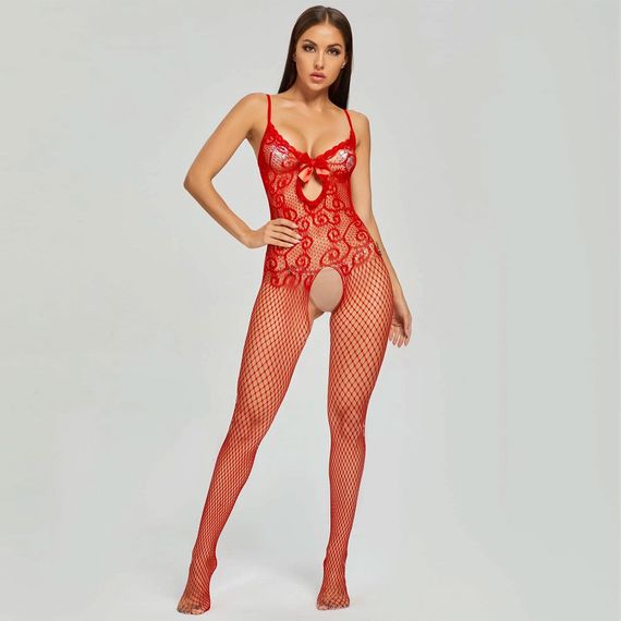 БодіСтокінг (Боді комбінезон Сітка) Babydoll 46 Червоний 1228 | Зображення 7