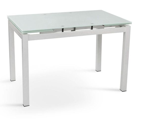 Раскладной стеклянный стол Венди XS-1025 80-130х65 см, белое стекло на белом металлическом каркасе | Зображення 1
