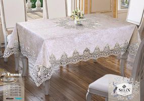 Велюровая скатерть Selin Tuana 160х300 Бежевый
