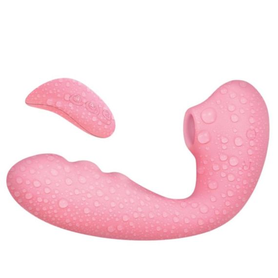 Вибратор вакуумный с двойной стимуляцией BeYourLover Tara X на пульте управления, розовый sexstyle | Зображення 1