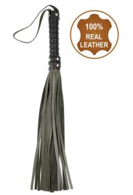 Флоггер из натуральной кожи Flirty Leather - Dark Green, BM-00007 sexstyle