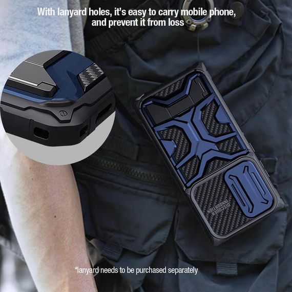 TPU+PC чохол Nillkin CamShield Adventurer Pro (шторка на камеру) для Samsung Galaxy S23 Ultra Interstellar Blue | Зображення 6