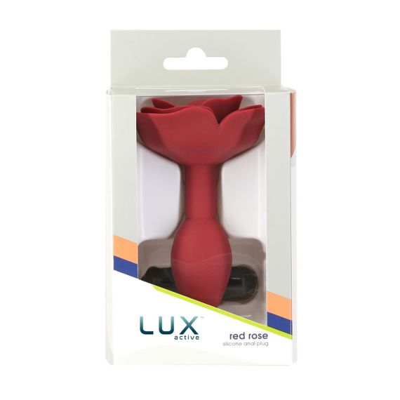 Силіконова анальна пробка Lux Active с розой - Red Rose Silicone Anal Plug Sex Aura | Зображення 4