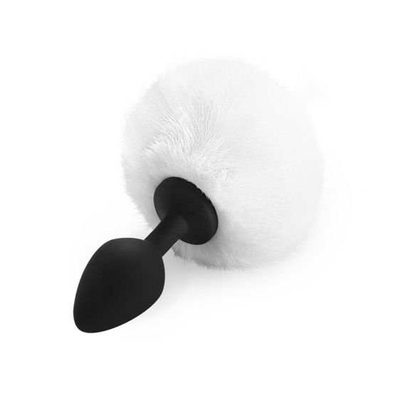 Силиконовая анальная пробка М Art of Sex - Silicone Bunny Tails Butt plug White, диаметр 3,5 см Sex Aura