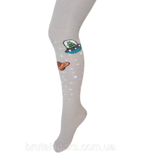 Колготи для хлопчика з малюнком космос Twinsocks р.-86-92,98-104,110-116 сірий , синій 98-104 / 3-4 роки, Світло-сірий