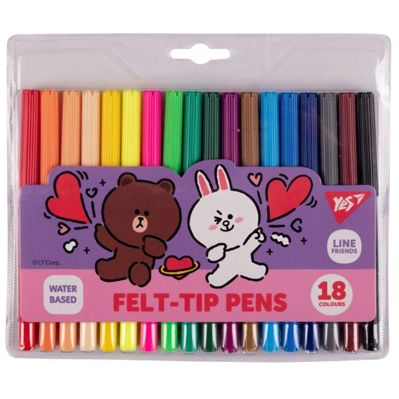 Набор фломастеров YES Line Friends 650551 18 цветов