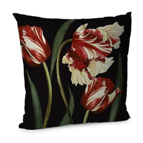 Подушка диванная с бархата Тюльпаны 45x45 см (45BP_FLORA014)