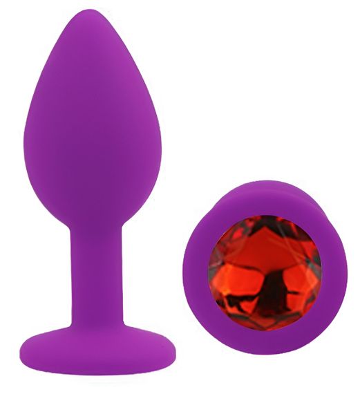 Силіконова анальна пробка EGZO - Silicone Purple Round Plug Red, size S Sex Aura | Зображення 1