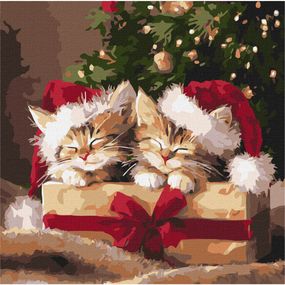 Картина за номерами "Пухнасті подарунки" KHO6827, 40х40 см