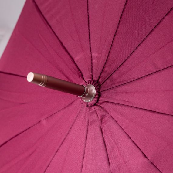 Класична парасолька-тростина з чохлом напівавтомат з поліестеру міцна надійна 12 спиць діаметр 120 см Червоний HP-23-16R | Зображення 8