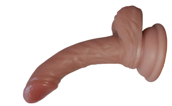 Фалоімітатор з мошонкою на присосці OYO - Dildo Double Layer Silicone YQW-040 (довжина 16 см, діаметр 3 см) Sex Aura | Зображення 4