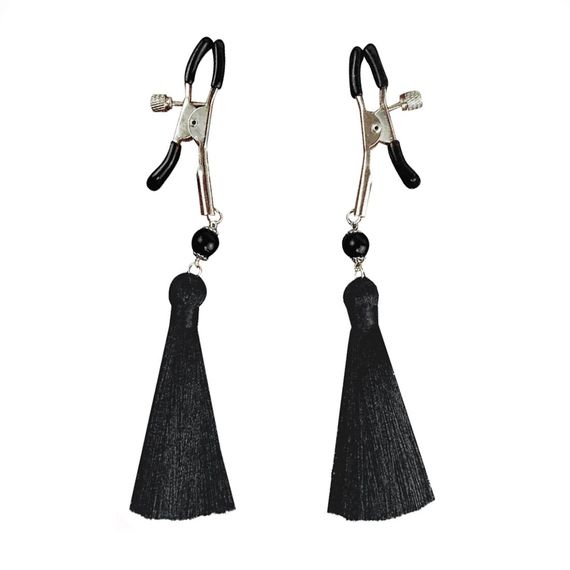 Затискач для сосків Art of Sex - Nipple clamps Black Tassels | Зображення 1