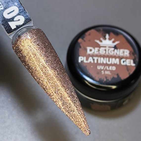 Гель-фарба P02 Designer Platinum Gel з блистками 5мл
