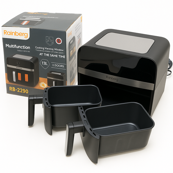 Качественная бытовая аэрофритюрница для дома Rainberg, Безмасляная фритюрница настольная HW-24 | Зображення 2