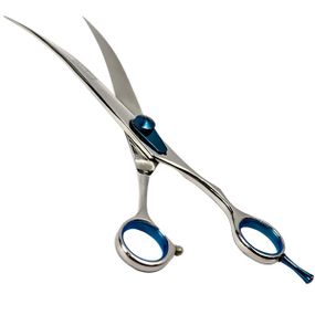 Ножиці вигнуті для стрижки собак Davis Extreme Edge Blue Curved, 21.6 см
