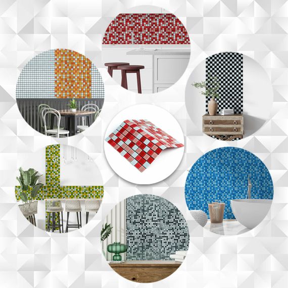 Мозаїка з декоративного скла 298х298х4,5мм Червона SW-00002367 | Зображення 5