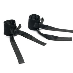 Изысканные наручники на запястья Roomfun с бантами, черные sexstyle