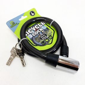 Замок велосипедний KIHUU LOCK 185, 15*65 тросовий, 2 ключі. Колір: чорний FI-52