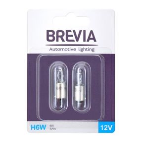 12332B2 BREVIA Автолампа H6W 12V 6W BA9s B2 blister 2шт.